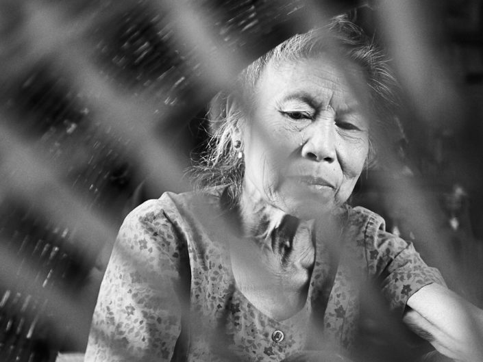 portrait femme laotienne a travers son panier