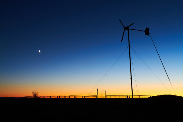 Eolienne dans le desert du Gobi, Mongolie